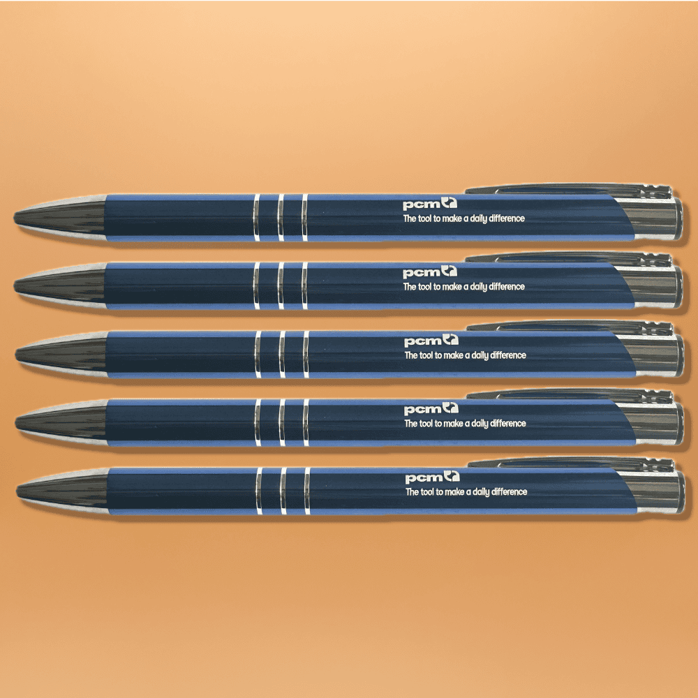 PCM Metal Ballpoint Pen, Blue (Pack of 10) – Image 1